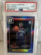 2014-15 Panini Donruss Joel Embiid /99 RC #3 PSA 9 MT The Rookies Artist Proof