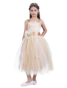 US Flowers Girls Party Dress Wedding Bridesmaid Maxi Princess Pageant Prom Gown - Picture 1 of 34