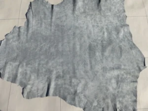 lambskin leather hide Light Grey Bomber Jacket Distressed Nubuck  finish - Picture 1 of 4