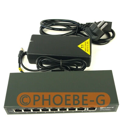 120watt 9 Port 8 PoE Switch 802.3af 802.3at Power Over Ethernet PSE18AT EU Plug - Image 1 of 4