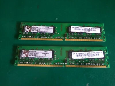 Kingston 2GB (2 x 1GB) DDR2-800 PC2-6400 Desktop RAM Memory Kit KVR800D2N5/1G - Image 1 of 2