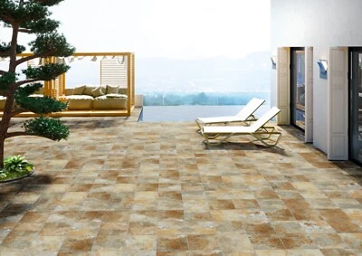 30m2 Country Farmhouse Multicolour Slate Effect Non-slip Tiles, 12mm thick 33x33 - Image 1 of 4