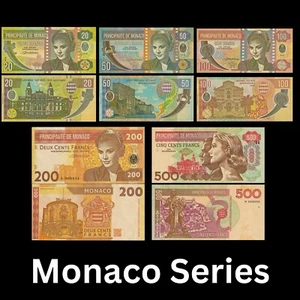 🇲🇨Monaco SERIES 20-50-100-200-500 Francs GRACE KELLY Private Issue 2016-9 UNC - Picture 1 of 8