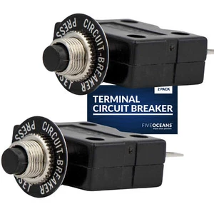 Five Oceans Terminal Circuit Breaker with Reset Button, 4 Amp 2-Pack FO1677-M2 - Picture 1 of 4