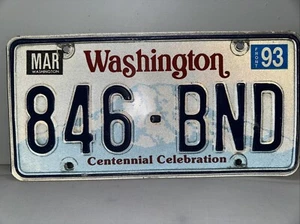 washington license plate 1993 #846-BND - Picture 1 of 2