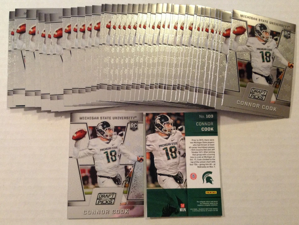 Lot of (12) 2016 Prizm Draft Picks CONNOR COOK RC #103 Michigan State/Raiders - Image 1 of 1