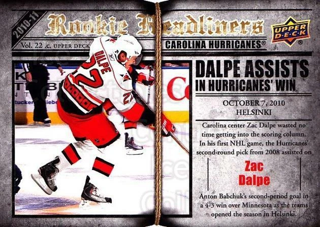 2010-11 Upper Deck Rookie Headliners #7 Zac Dalpe - Image 1 of 1