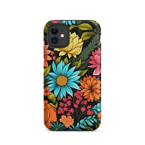 Fun Fancy Floral Matte Dual Layer Tough Case for iPhone® - Picture 1 of 24