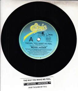 MICHAEL JACKSON The Way You Make Me Feel 7" 45 record + juke box title strip - Picture 1 of 2