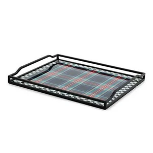 MacKENZIE CHILDS TARTAN BLACK BUTLER TRAY BNIB - Picture 1 of 2