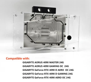Granzon GPU Water Block For GIGABYTE AORUS RTX 4090 MASTER 24G/ GAMING OC 24G - Photo 1/9