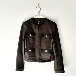 NWOT T by Elie Tahari Olive Green Military Blazer Jacket Gold Buttons - Picture 1 of 6