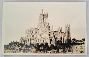 Vintage 1930 New York NY RPPC CATTEDRALE EPISCOPALE DI SAN GIOVANNI DIVINO - Foto 1 di 2