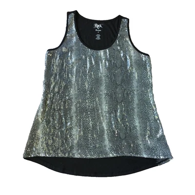 Camiseta sin mangas Wrangler lentejuelas mujer M 8 10 Rock 47 transparente sin mangas rodeo vaquera Foto 1 de 4