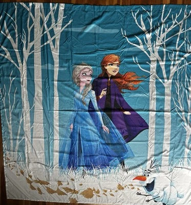 Disney Frozen II Shower Curtain 72x72 Polyester with 12 Hooks Used - Image 1 of 4