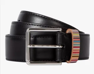 Paul Smith Ledergürtel mehrfarbig gestreift, schwarz, 34 UVP 140,00 £ - Bild 1 von 4
