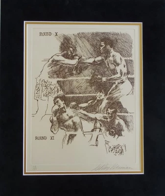 Leroy Neiman "Rounds X & XI" 手工签名 & #'d Ali-Frazier Suite 1972 蚀刻! — 第 1/4 张图片