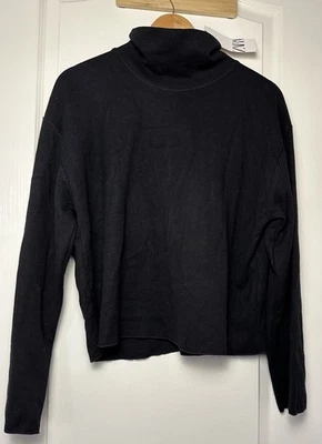 ZARA Women’s Black Turtleneck Sweater Size L NWT Soft Knit Boxy Fit - Image 1 of 4
