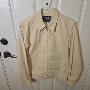 Vintage Arnold Palmer Weatherflight Jacket Coat Golf Robert Lewis Ivory Size 40 - Picture 1 of 8