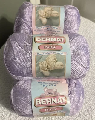 5-Bernat Baby SOFT LILAC #21185 #1 Super Fine Wt Yarn 100% Acrylic Knit Crochet - Image 1 of 4