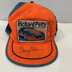 RARE Vintage NASCAR 3 Stripe RICHARD PETTY Trucker Mesh Snapback STP Hat Cap US! - Picture 1 of 6