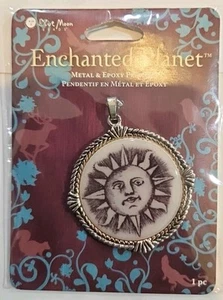 Enchanted Planet Metal & Epoxy Pendant 1-3/4" (4.5cm) New - Picture 1 of 2