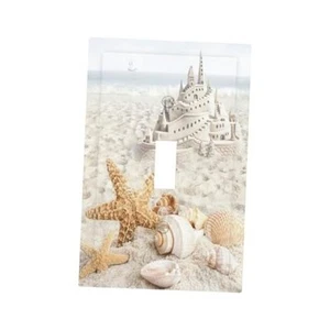 Beach Shell Light Switch Plate Cover Wall Plate Decorative Single Toggle 1 Gang - Picture 1 of 8