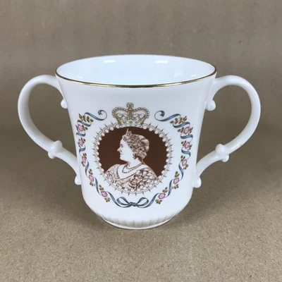 Royal Doulton 80th Birthday Queen Mother Loving Cup - Image 1 of 4