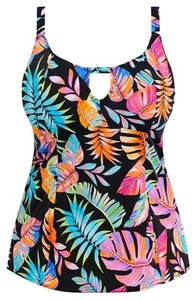 Elomi Badeanzug Tropical Falls schwarz pink geblümt Größe 22 ohne Bügel neu mit Etikett - Bild 1 von 10