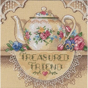 Dimensions Gold Petite Counted Cross Stitch Kit 6"X6"-Treasured Friend Teapot (1 - Picture 1 of 1