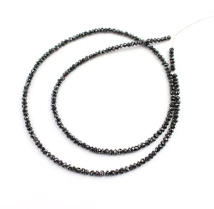 Diamante Collana Pietre Preziose Sfaccettato Nero Catena Nobile Circa 38 Carato - Foto 1 di 8