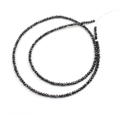 Diamante Collana Pietre Preziose Sfaccettato Nero Catena Nobile Circa 38 Carato - Immagine 1 di 4