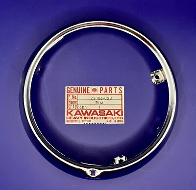 New! Genuine Kawasaki 1971-1975 F7 175 F9 Bighorn F11 250 Headlight Ring - JB6 - Image 1 of 3