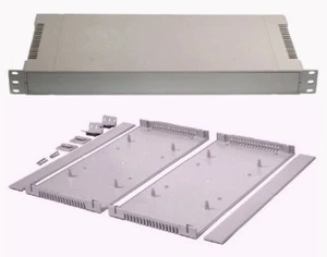 = GRAY= 1U plastic rack mount radio electronic enclosure project kit cabinet 19" - Picture 1 of 1