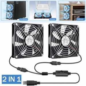 Doppel 140mm USB Lüfter PC Ventilator Einstellbare Gehäuselüfter Ventilator Fan - Afbeelding 1 van 12