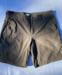 LL Bean Mens Brown Nylon Cargo Hiking Zip Pocket Shorts Size 40W - Picture 1 of 12