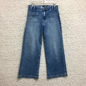 Jeans KUT from the Kloth 6L donna blu denim meg gamba larga vita alta lavaggio medio - Foto 1 di 15