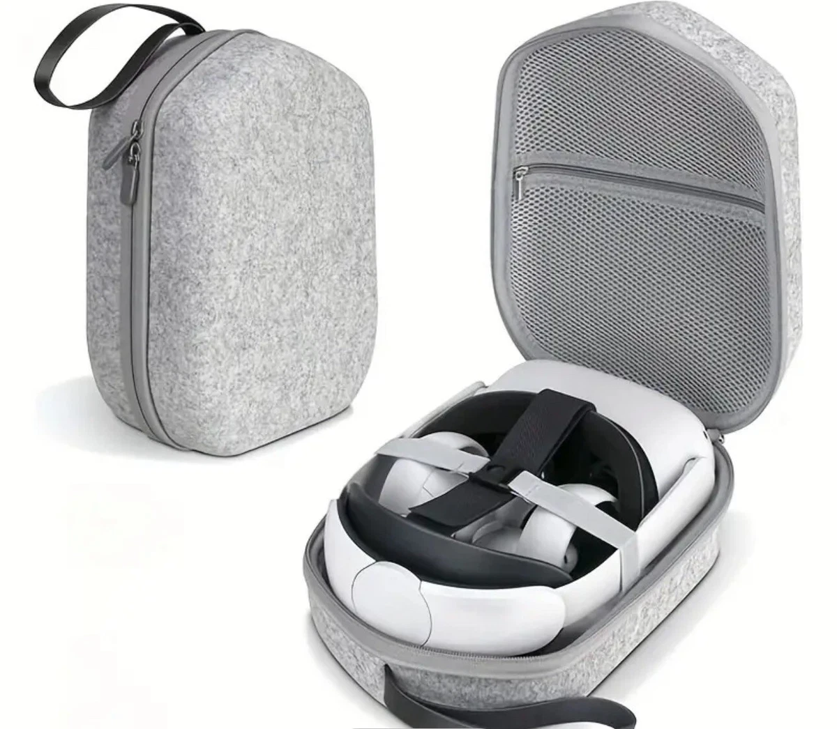APCUWCQ Mini Bolsa Para Meta Quest 3, Carcasa Dura Para Oculus Quest 3, Accesorios, Bolsa Portátil Con Correa De Hombro Extraíble, Solo Compatible Con Auriculares Y Controladores (gris), Gris Claro, 1
