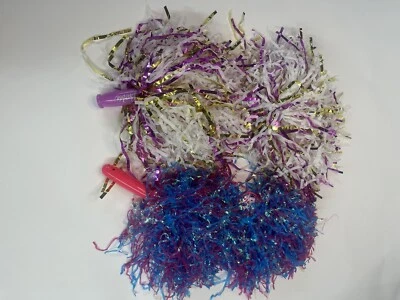 Pretend Play Cheerleader Pom-Poms Pair Kids Toy Halloween Costume Accessory - Image 1 of 2
