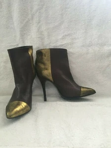 Made in Italy Leather High Heel Ankle Boots Size 39 - Picture 1 of 7