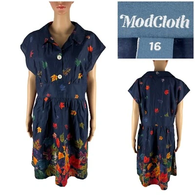 ModCloth Womens 16 Dress Can't Be Leaf I'm Fallin' For You Fit and Flare NWT - Image 1 of 4