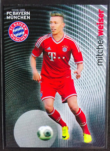 2013-14 Panini Bayern Munich # 50 Mitchell Weiser rookie card Werder Bremen