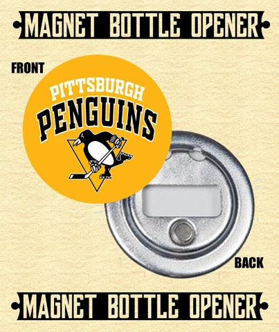 Pittsburgh Penguins - Magnet Bottle Opener - Choose From 12 Designs Cover