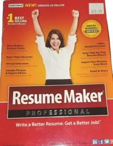 #1 Individual Resume Maker Professional Version 20 Deluxe Windows 10, 8, 7. NEW - Picture 1 of 2