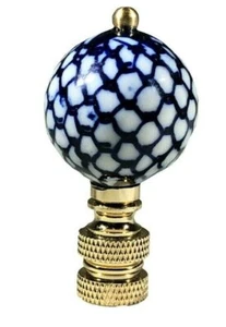 Royal Designs Lamp Finial Chinoiserie Blue White Oriental Porcelain Patterns - Picture 1 of 36