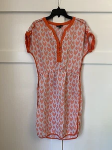 Tommy Hilfiger Sheath Dress S Orange Check Polyester Knee Length - Picture 1 of 5