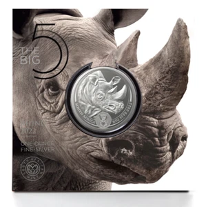 5 Edge Big Five II - Rhino South Africa 1 OZ Silver Bu 2022 - Picture 1 of 3