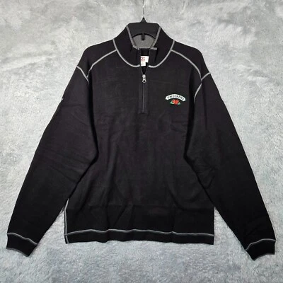 Cutter Buck Sweater Mens Large Black Cotton 1/4 Zip Pullover SMUCKERS NWT - Image 1 of 4