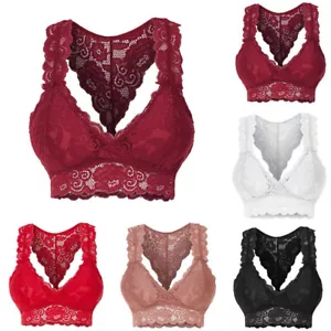 Mujer Encaje Lencería Sujetador Ropa Interior Escote en V Pecho Envolvido Bralette Sexy Chaleco - Imagen 1 de 43