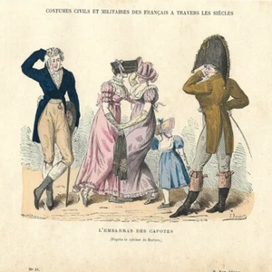 Die Verlegenheit der Hauben - - Pressestich 1880 - Bild 1 von 2